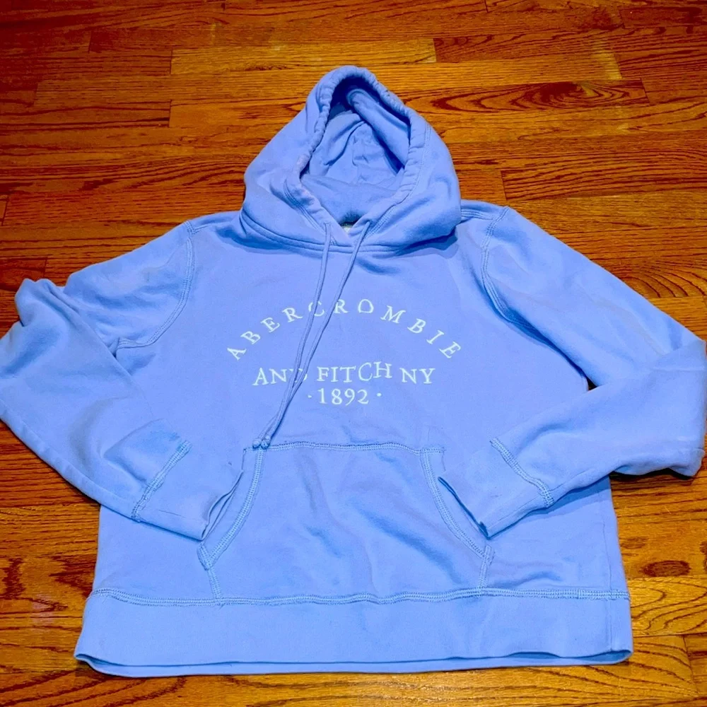 Abercrombie & Fitch Large periwinkle blue hoodie with kangaroo picket in front